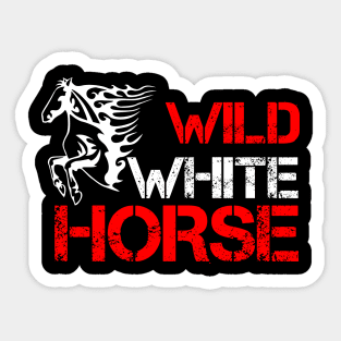Wild white horse Sticker